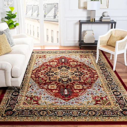 Vista 11 de SAFAVIEH Colección Lyndhurst Alfombra Decorativa - 2'3" x 4', marfil y rojo, diseño oriental tradicional, no desprende pelusa y de fácil cuidado