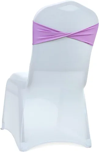 Vista 8 de MDS Paquete de 100 bandas de elastano para silla, bandas lisas sin hebilla, reutilizables, elásticas, para decoración de bodas, recepciones, Azul