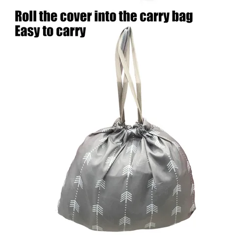 Vista 7 de Funda impermeable 2 en 1 para asiento de carrito de comestibles y funda para silla alta (flecha gris)