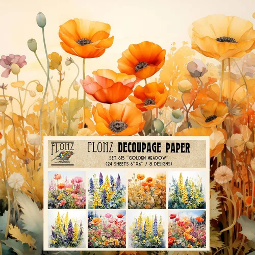 Vista 9 de Paquete de papel Decoupage (24 hojas de 6 x 6 pulgadas), flores índigo: delicados grabados florales azules y blancos inspirados en porcelana clásica
