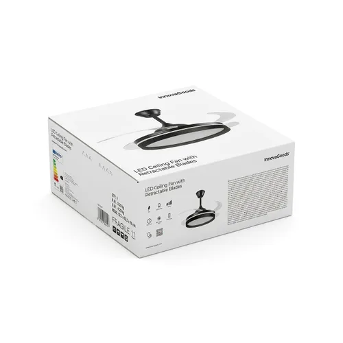 Vista 17 de Ventilador de Techo con Luz LED, 4 Aspas Retráctiles y Mando a Distancia InnovaGoods