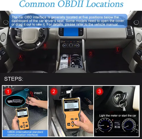 Vista 4 de AUCELI Escáner OBD2 Lector de Códigos para Check Engine del Automóvil, Herramienta de Diagnóstico CAN, Lee y Borra Códigos de Falla, Sonda