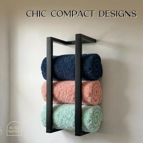 Vista 7 de Toalleros de bambú – Toallero vertical de madera de bambú accesorios de baño, almacenamiento, toallero de pared para toallas enrolladas para muebles