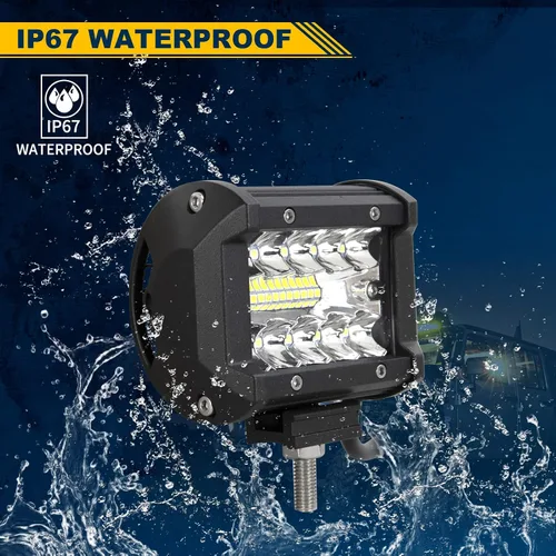 Vista 4 de RIGIDON 2 luces antiniebla LED con soportes de montaje de enganche de remolque de 2.5 pulgadas, 4 pulgadas, 60 W, retroceso, combo de punto