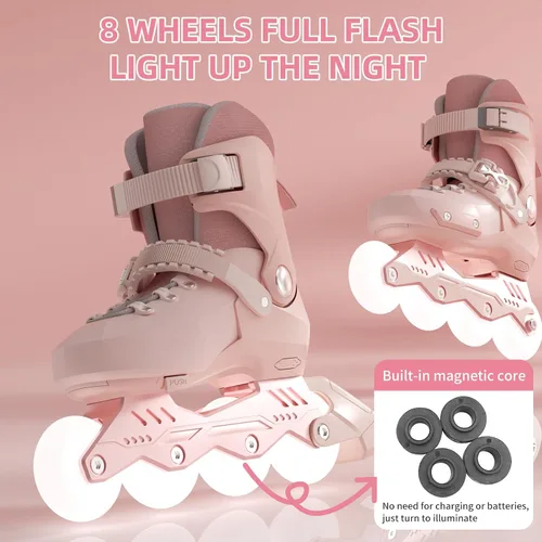 Vista 6 de SWAY Patines en línea ajustables para niños, adolescentes y adultos, ruedas iluminadas de alto rendimiento, patines en línea ideales para niños