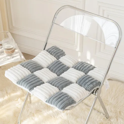 Vista 14 de vctops Farmhouse Buffalo - Cojín antideslizante para silla de cocina y comedor con lazos, cojín antideslizante de franela de felpa suave y mullida