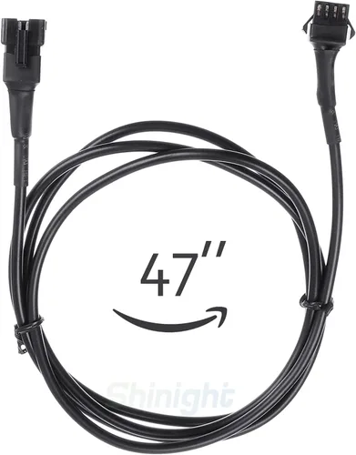 Vista 2 de SHINIGHT 4 cables de extensión de 47 pulgadas para uso con 5050 LED SMD RGB neón kits de acento para LED motocicleta, ATV, luz de coche, tira