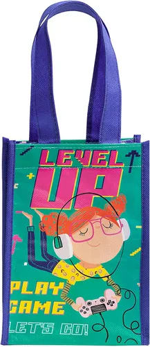 Vista 8 de Loveinside Bolsas de regalo medianas recicladas con asas, bolsa de regalo reutilizable para fiestas de cumpleaños para niños, bolsa de compras – 10