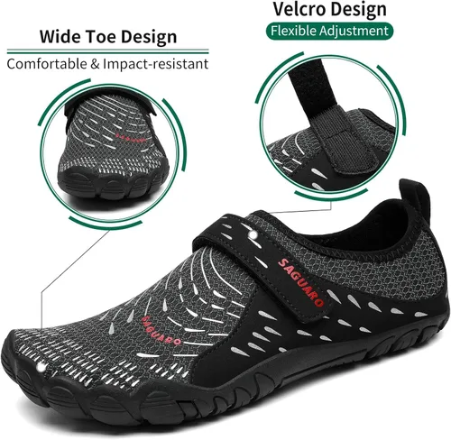 Vista 2 de SAGUARO Zapatos de agua para hombres y mujeres, zapatos de playa de secado rápido, sin caída, zapatos acuáticos para río, piscina, surf, kayak