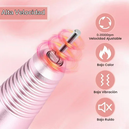 Vista 2 de Ejoyous - Taladro de uñas de repuesto para taladro eléctrico de uñas, mango rojo