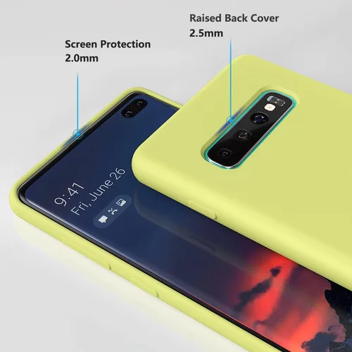 Vista 5 de Funda diseñada para Galaxy S10 Plus de 6.4 pulgadas, S10+ de gel de silicona líquida a prueba de golpes, funda de forro de tela de microfibra suave