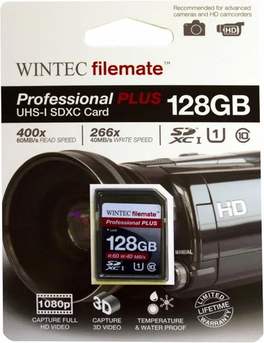 Vista 2 de Wintec Filemate Professional Plus 128GB UHS-I U1 SDXC C10 Tarjeta (3FMSD128GU1PI-R)