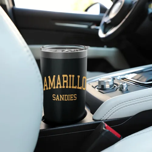 Vista 6 de Amarillo High School HS Amarillo TX Retro Sports - Vaso aislado de acero inoxidable