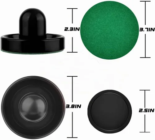 Vista 4 de Air Hockey Pucks and Pushers Replacement Set, Table Accessories Azul/Negro