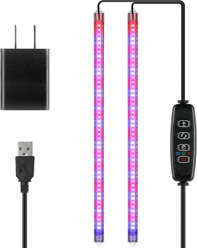 Vista 12 de iPower 21 Luz LED de Crecimiento con Espectro Completo para Plantas de Interior, Cuello de Cisne Ajustable, 3 Modos de Luz y 10 Niveles Regulables