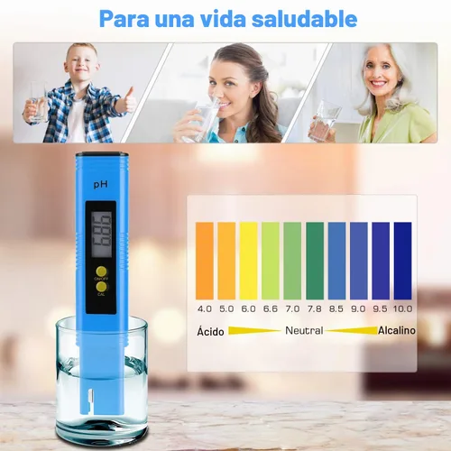 Vista 5 de Medidor de pH para agua de cultivos hidropónicos, medidor digital de ph alta precisión 0.01 con rango de medición de pH 0-14, medidor de bolsillo