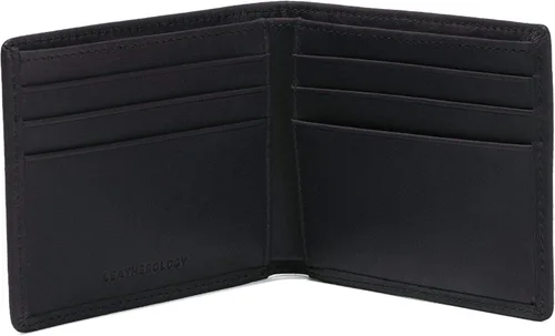 Vista 5 de Leatherology - Billetera plegable delgada para hombre, interferencia de radiofrecuencia disponible, color Black Oil (negro petróleo)