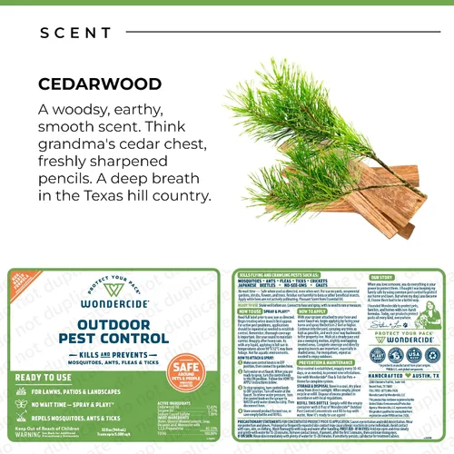 Vista 7 de Wondercide - EcoTreat - Spray para control de plagas para exteriores listo para usar con aceites esenciales naturales - repelente de mosquitos