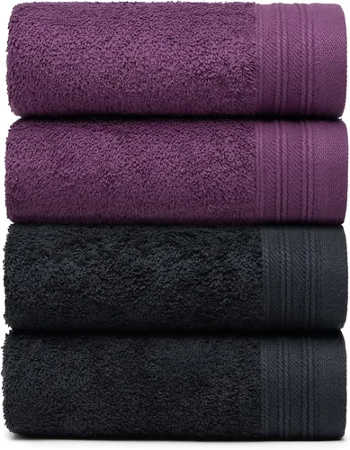 Vista 38 de Juego Premium de Toallas de 16 Toallas de Mano de 18" x 30" Color: Negro 100% Algodón 16 Toallas de Mano Ultra Suaves y Altamente Absorbentes