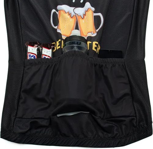Vista 5 de BIKE BEER Bike Now Maillot de ciclismo Jersey de cerveza para hombre, camiseta de ciclismo S negro, Negro