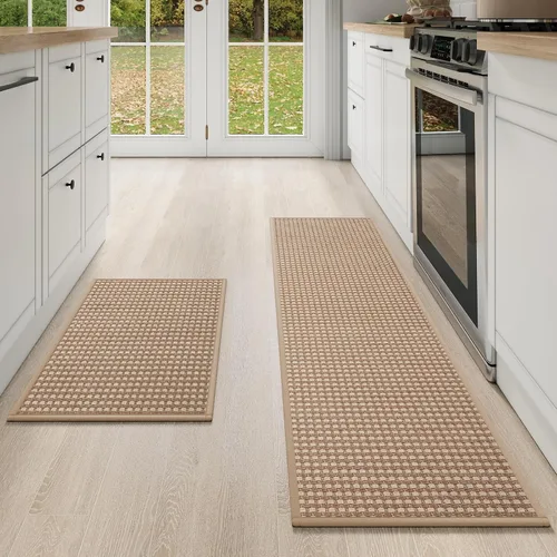 Vista 33 de YDKGL Alfombras de cocina antideslizantes y lavables, color negro, 17 x 30