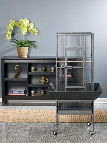 Vista 2 de Prevue Pet Products 3351BLK Park Plaza - Jaula para pájaros, color negro Hammertone, tamaño pequeño