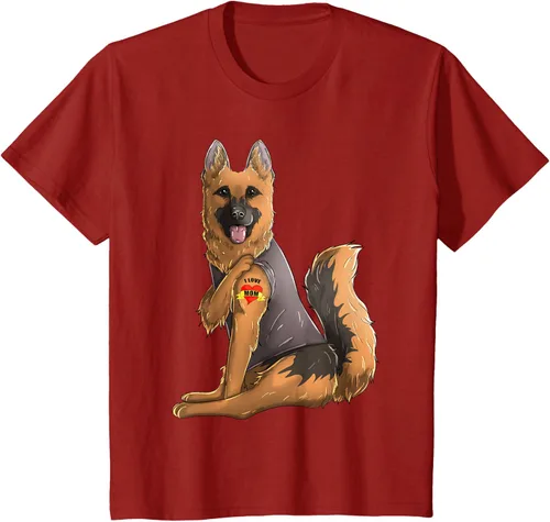 Vista 21 de Camiseta de perro con tatuaje de pastor alemán I Love Mom para el día de la madre, Negro, S
