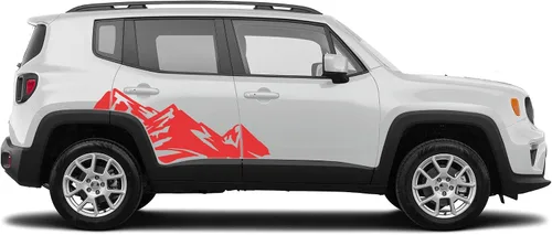 Vista 4 de Calcomanías gráficas de montañas de guardabarros traseros compatibles con Jeep Renegade 2015 – Presente (negro)