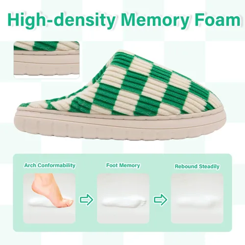 Vista 23 de Jaeynow Pantuflas mullidas para mujer en interiores, zapatos de casa unisex de espuma viscoelástica para hombre, zapatos de invierno cálidos