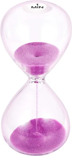 Vista 24 de SuLiao Reloj de arena con temporizador de arena de 1 minuto, reloj de arena negra de 5.1 pulgadas, reloj de arena de un minuto, reloj de arena