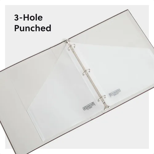 Vista 3 de Funda traslúcida Smead, 3 orificios, tamaño carta, 5 por paquete, Transparente Binder pockets for a 3 ring binder: 5 clear plastic file folders with