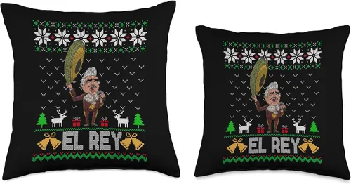 Vista 3 de Leyendas Mexicanas El Rey de México Vicente Fernández Mexican Legend - Almohada de 16 x 16 pulgadas, multicolor