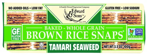 Vista 15 de Edward & Sons Snaps de arroz integral orgánico ligeramente salado, galletas de arroz sin gluten, aperitivo horneado al horno, grano entero, sin
