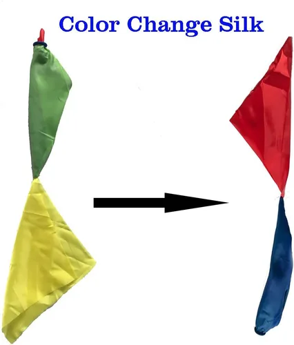 Vista 2 de sumrica 2 bufandas mágicas de seda que cambian de color, bufandas para calles de truco de magia, pañuelo para niños y adultos, regalo de fiesta