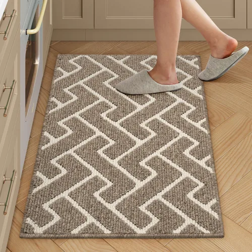 Vista 26 de Juegos de alfombras de cocina de 2 piezas - Alfombras de cocina antideslizantes coloridas para piso - Gruesas, alfombra decorativa de piso de cocina