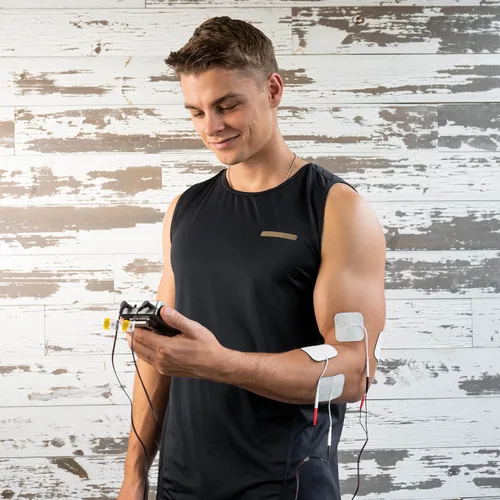 Vista 13 de Roscoe Medical Unidad TENS y estimulador muscular EMS, 16 electrodos incluidos, máquina TENS OTC de 4 canales para aliviar el dolor de espalda