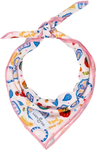 Vista 4 de Lucy & Co. Bandana con lazos de ballet, bandana duradera y cómoda para perro, lavable a máquina, accesorio de diseñador para cachorros, pequeños