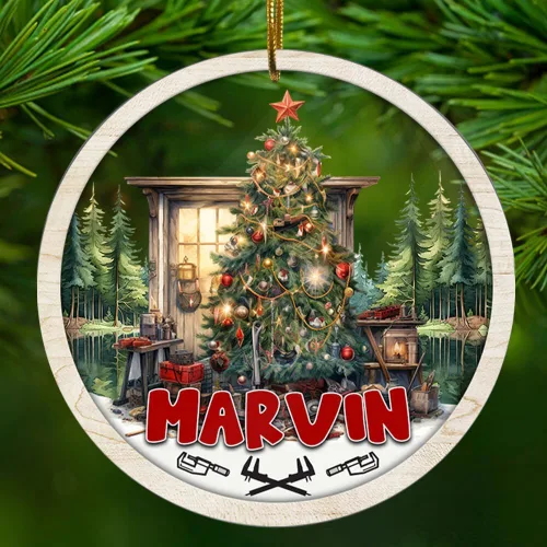 Vista 17 de Adorno personalizado de contador para hombres y mujeres, para colgar en el árbol, artículos de decoración de puerta del hogar, acrílico, 2.90 x 2.90
