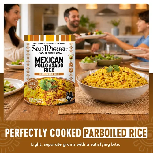Vista 8 de San Miguel Microondas Pollo Asado Arroz, 0.42 oz Proteína