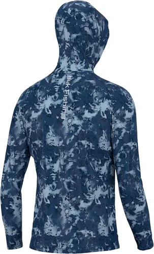 Vista 2 de HUK Sudadera con capucha Pursuit para hombre, camisa de pesca con protección solar con capucha