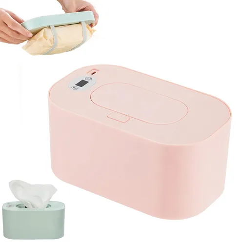 Vista 9 de Calentador de toallitas para bebés, dispensador portátil de gran capacidad con pantalla LED, soporte ajustable para toallitas húmedas para bebés