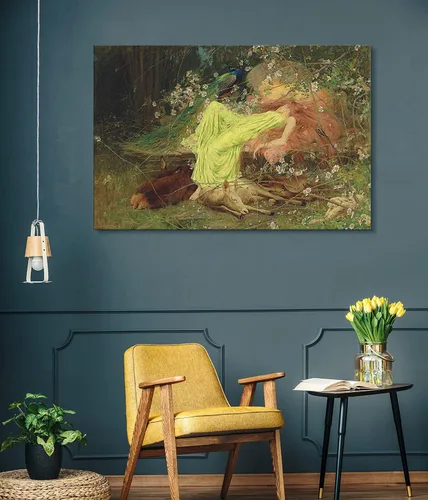 Vista 2 de artprints1stop Lienzo impreso para pared, un cuento de hadas por Arthur Wardle, 18 x 12 pulgadas