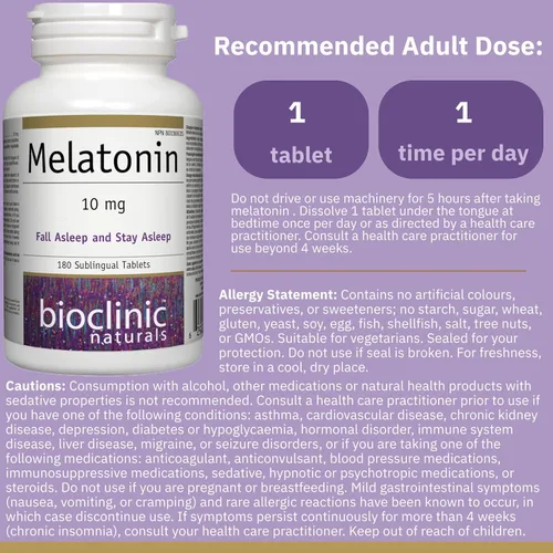 Vista 2 de Bioclinic Naturals - Melatonina 10 mg 180 Comprimidos