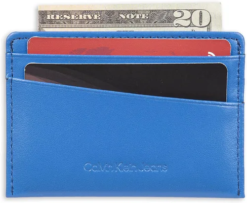 Vista 5 de Calvin Klein Juegos de cartera de cuero RFID delgado minimalista para hombre