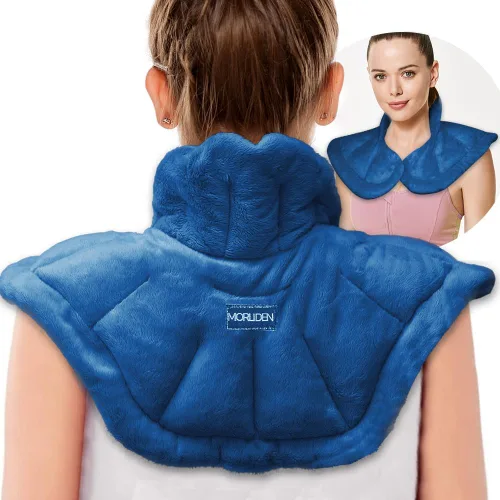 Vista 7 de Almohadilla térmica para microondas con funda lavable, 8 x 12 almohadilla térmica multiusos para microondas para cuello y hombros, bolsa de frijoles