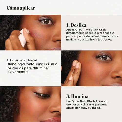 Vista 5 de jane iredale Glow Time Blush Stick Maquillaje cremoso multitarea con ingredientes nutritivos para la piel No comedogénico, vegano y libre