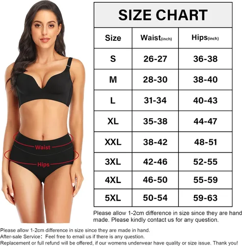 Vista 6 de Ceseboo Ropa interior para mujer cintura alta cintura de doble capa no se sube sin muffins bragas transpirables para mujer
