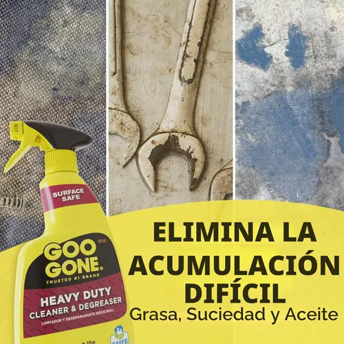 Vista 3 de Goo Gone Spray limpiador y desengrasante resistente con toalla de limpieza de microfibra, corta a través de grasa, aceite y mugre resistentes, 32