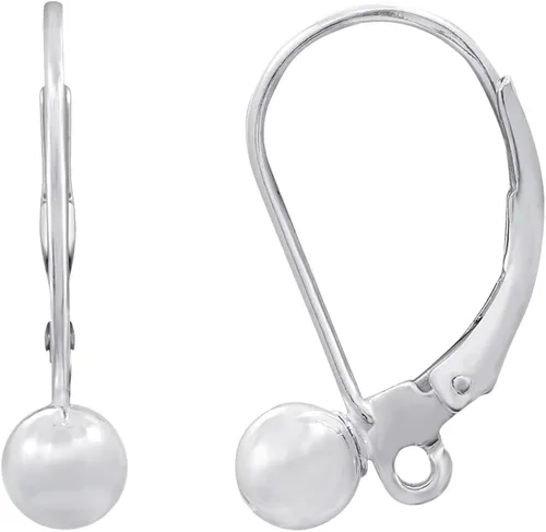 Vista 2 de Tienda Essentials Aretes de plata de ley con palanca de bola (anteriormente colección Tienda)