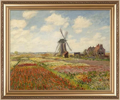 Vista 15 de IPIC - Reproducción artística de los lirios de agua de Claude Monet 1906, impresiones giclée coinciden con el marco dorado clásico, arte de pared